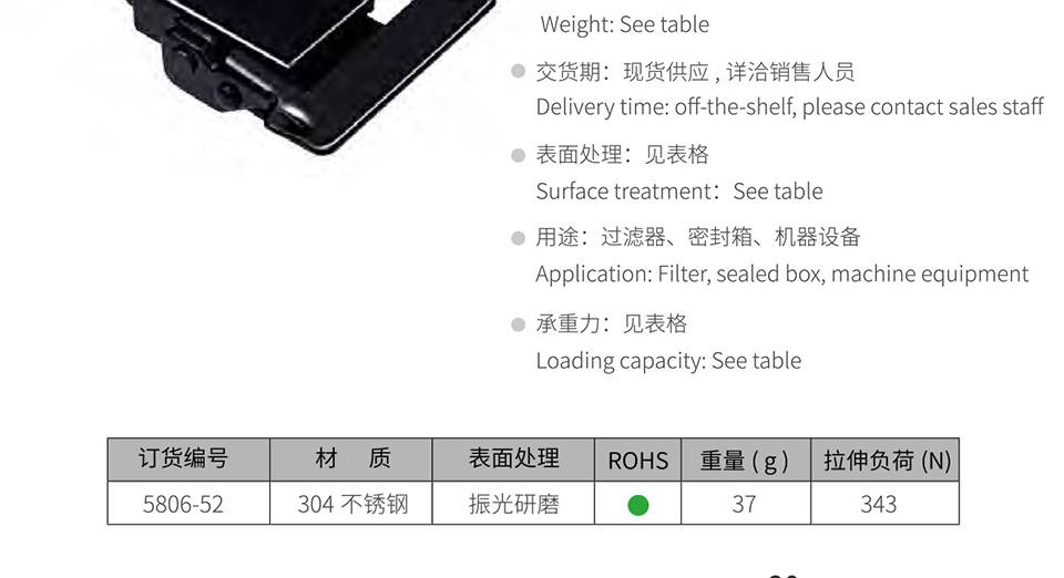 方形搭扣_航空箱搭扣锁_密封箱搭扣5806-52