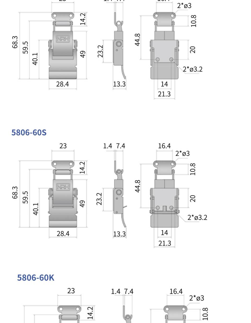 方形搭扣_不锈钢工具箱搭扣锁_工业设备搭扣5806-60