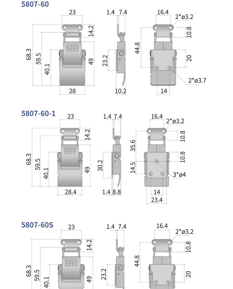 方形搭扣_执勤箱方形锁扣_箱体、机械设备搭扣5807-60