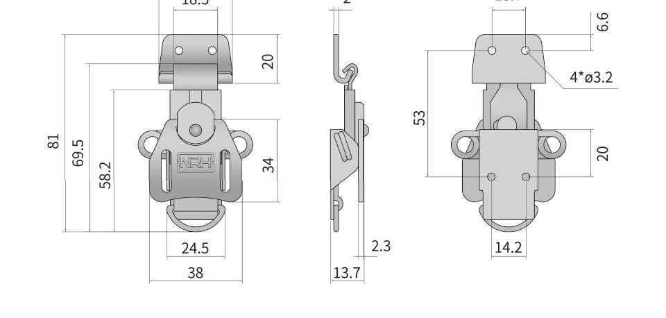 军用搭扣_不锈钢救灾箱锁扣_工具箱搭扣锁6322-65