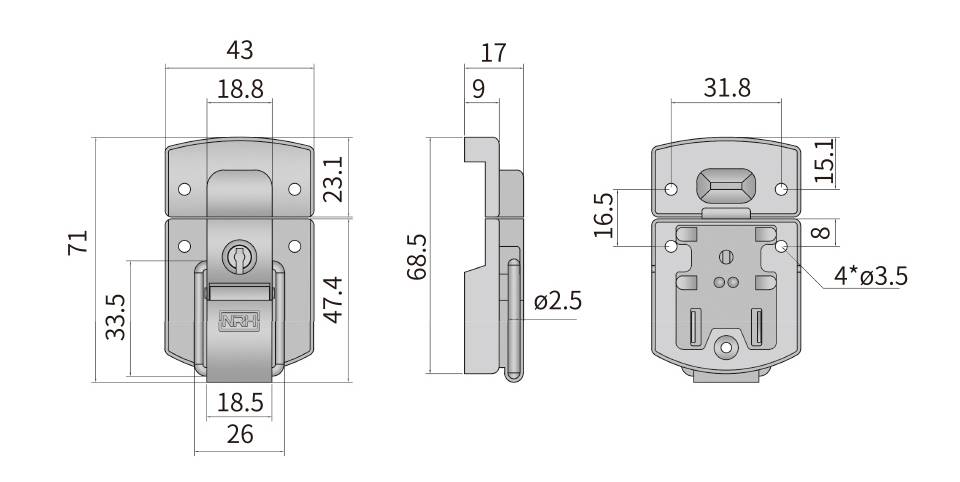 箱扣_相册画册锁扣_工具箱搭扣锁6403-71k