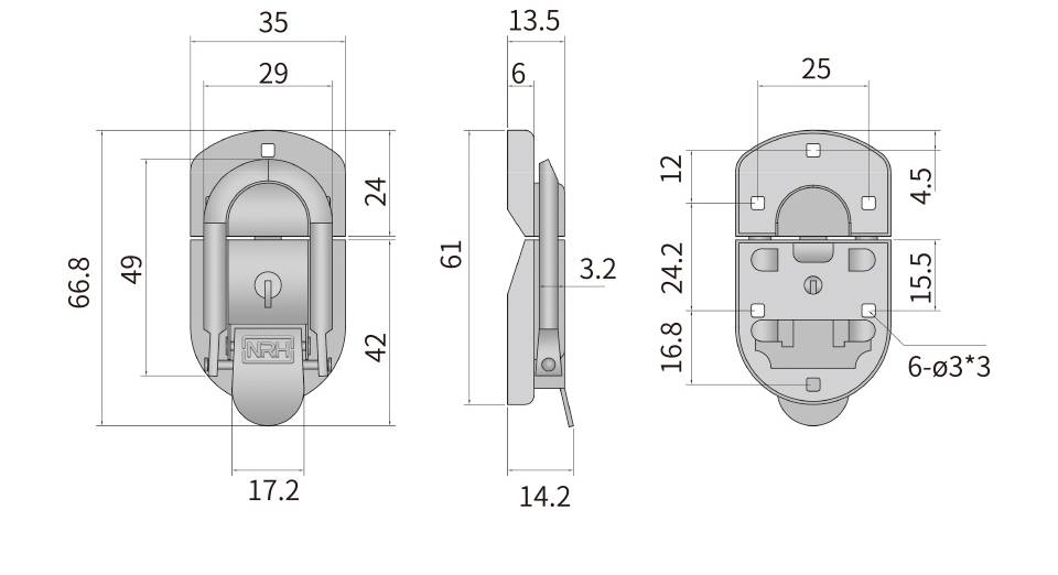  箱扣_精密箱箱扣_铁搭扣6410-67k-1