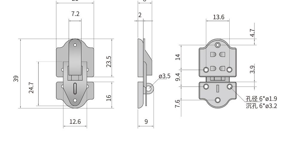 箱扣_电箱搭扣_工具箱锁扣6449-41k