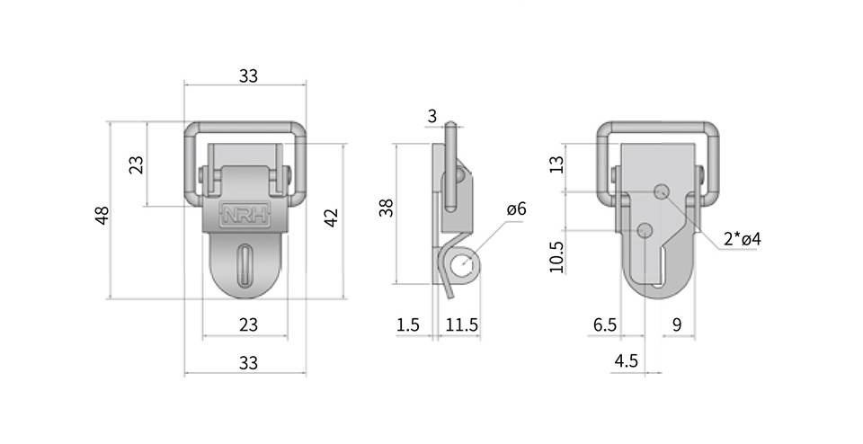 异形搭扣_紧密仪器箱锁扣_铁蓝锌异形搭扣5865-49K